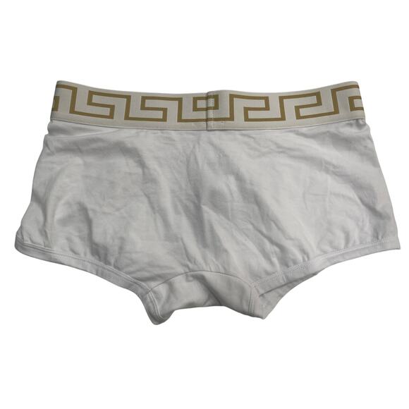 M2-19 VERSACE Men's Greca Trunks White Cotton Deadstock Size 4/30-32/S - Picture 3 of 10
